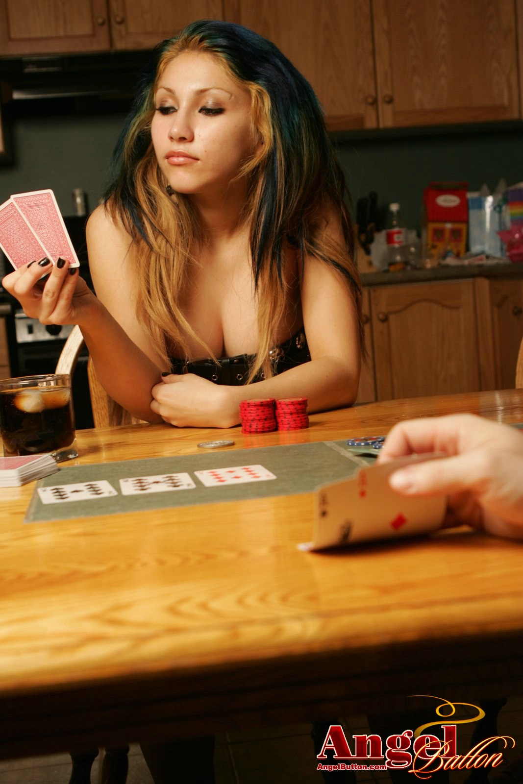 Angel Button Plays Poker
