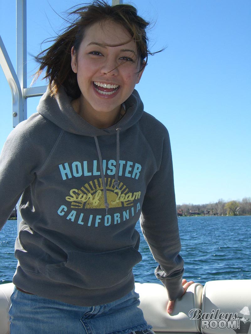 Braless Bailey on a Boat