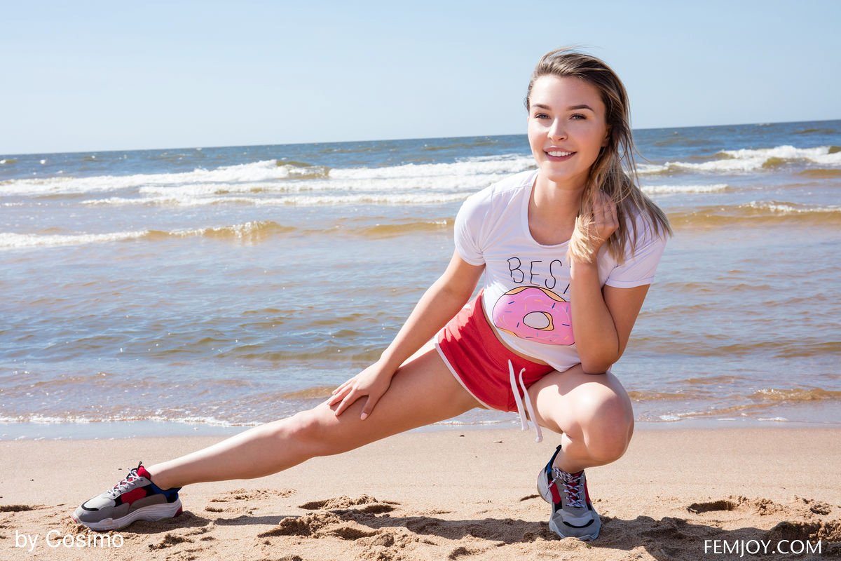 Dominika V’s Naked Beach Exercise