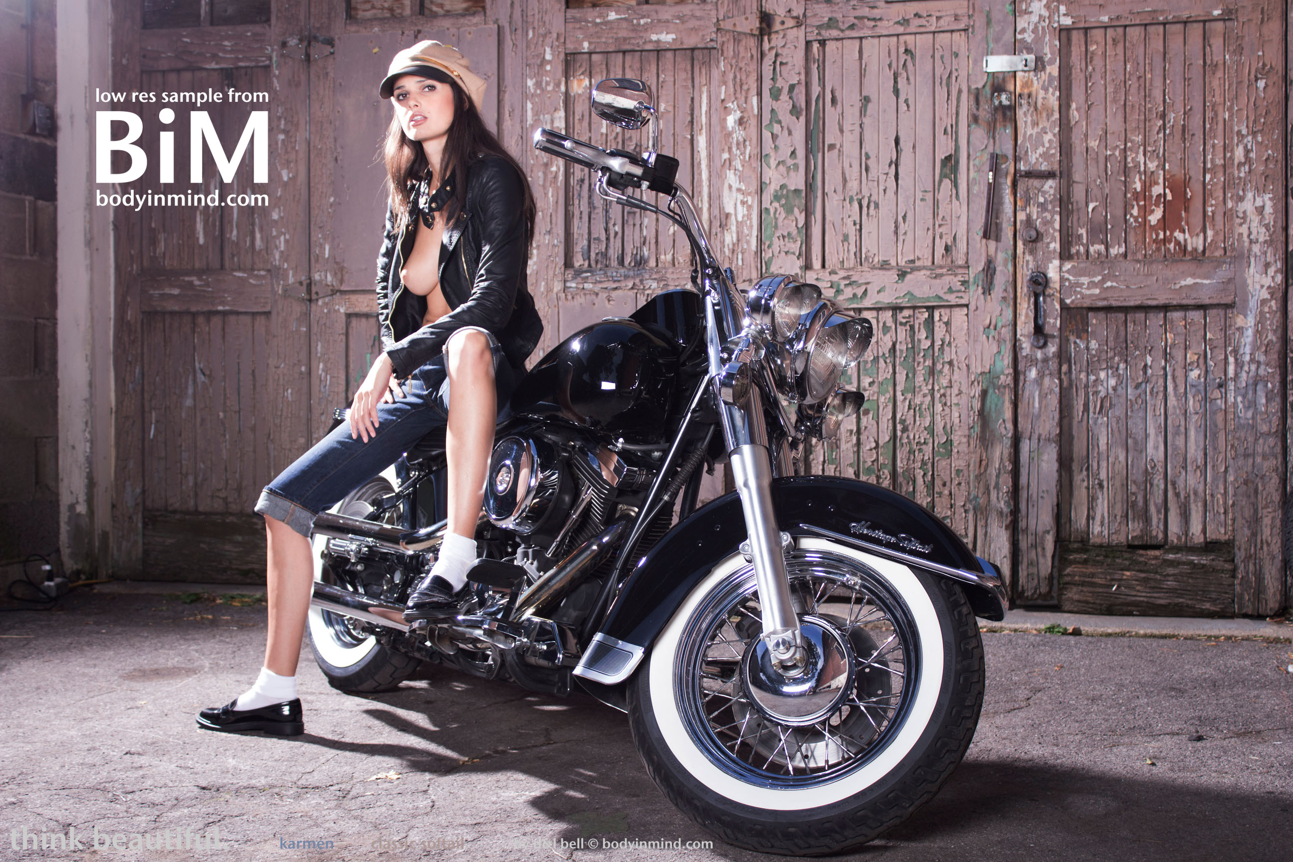 Hot Karmen Strips on a Motorbike