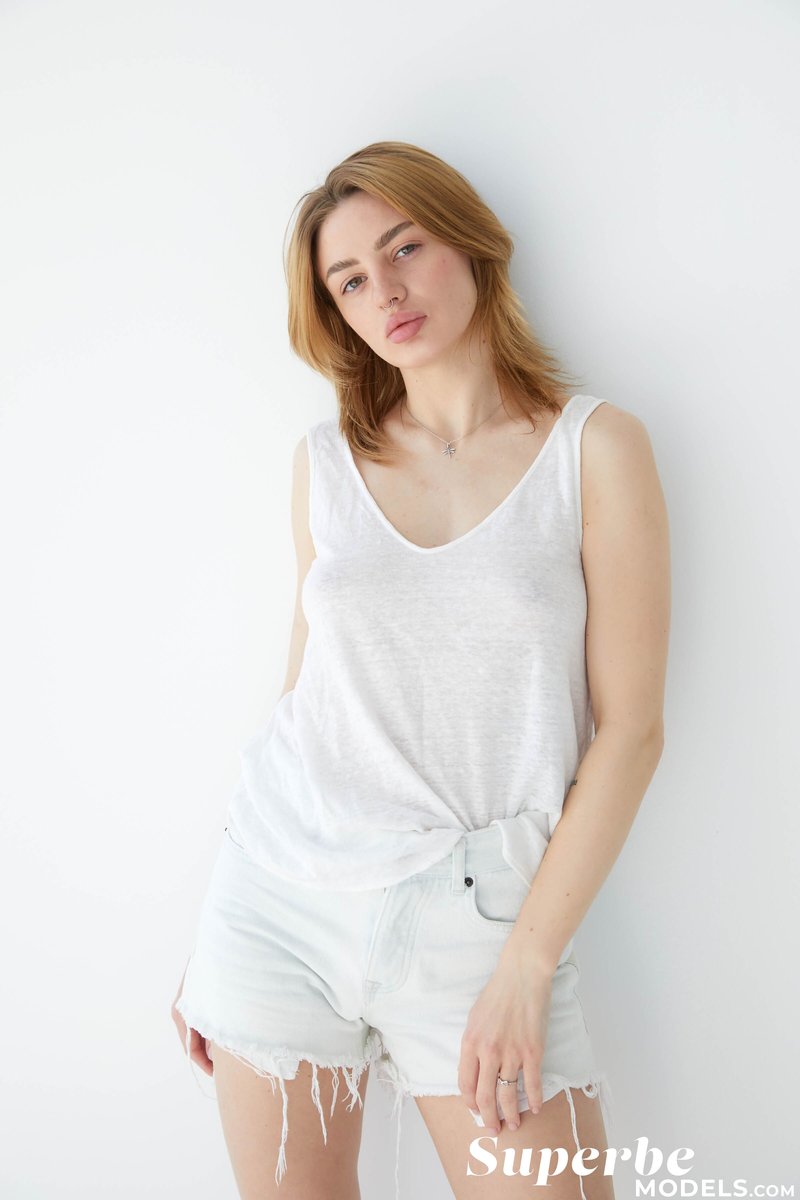 Lia Sky In White Shorts 02