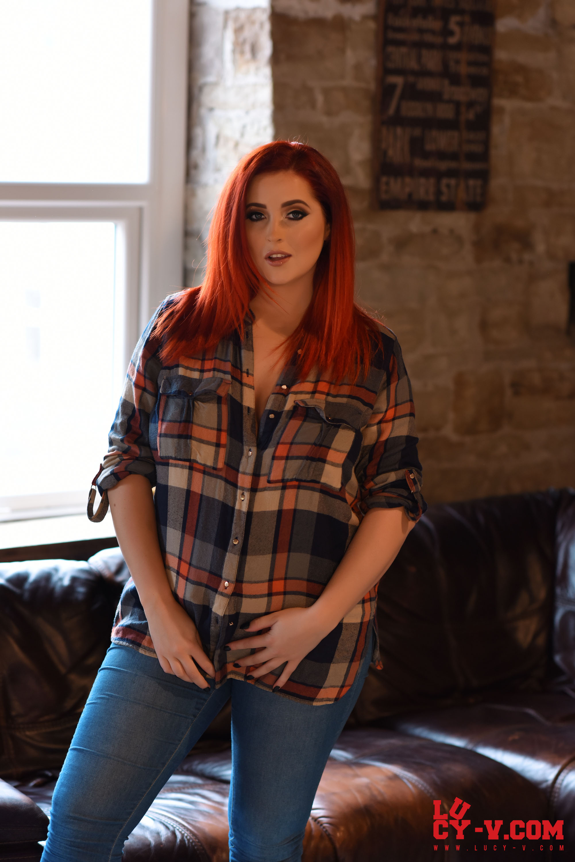Lucy V Gets Her Boobs Out
