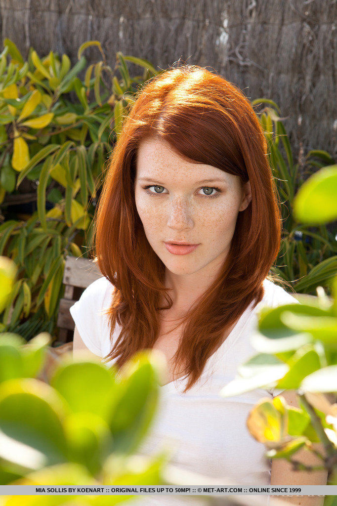 Mia Sollis Strips in the Garden