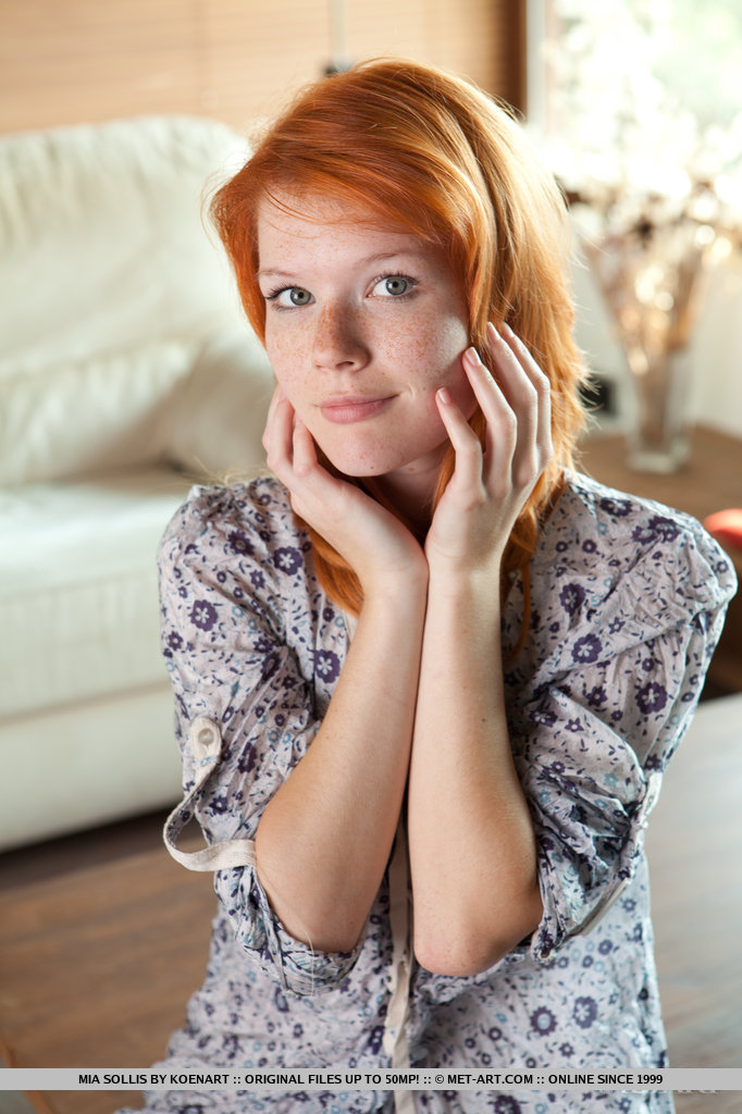 Mia Sollis Strips on the Coffee Table
