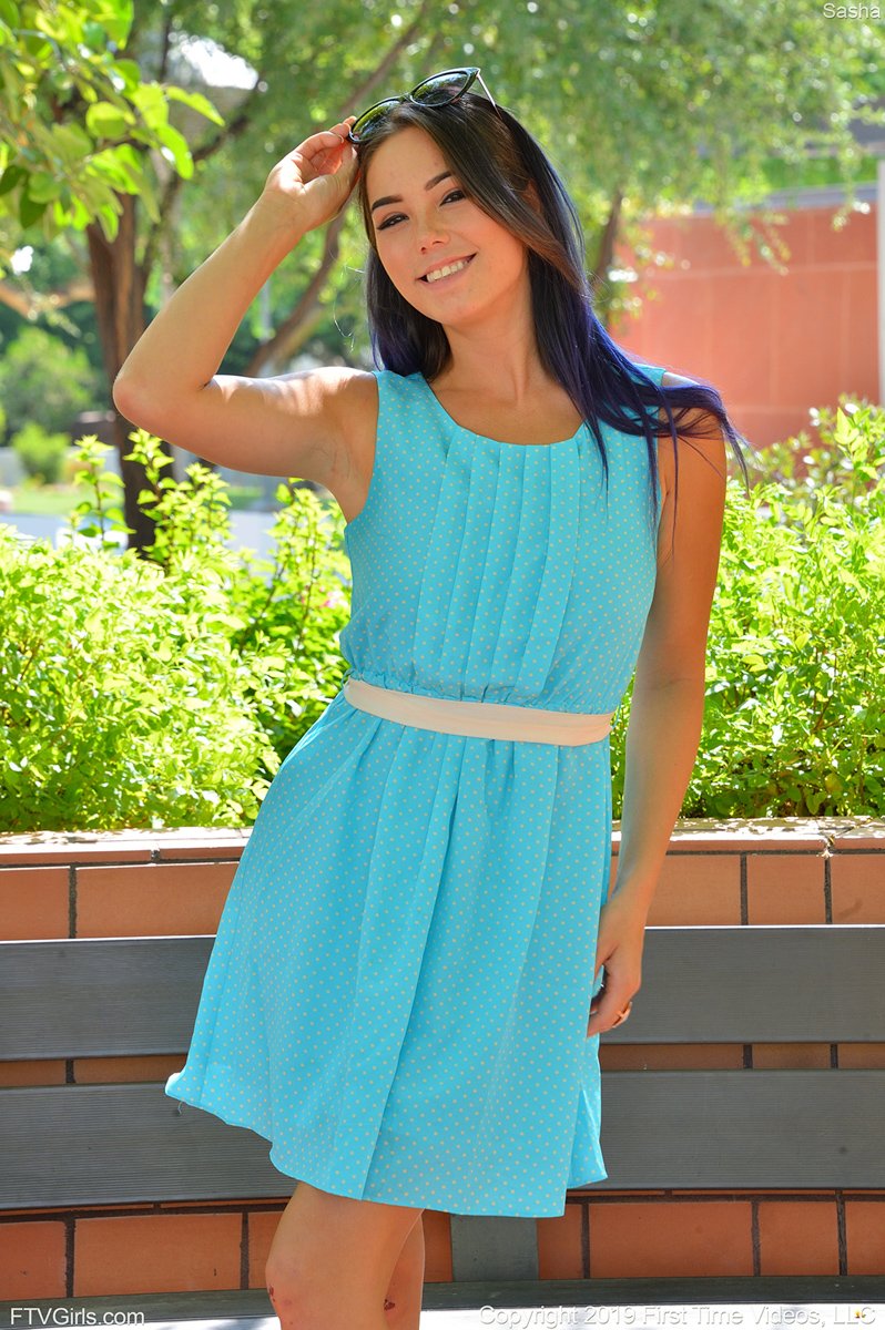 Sasha with Nothing Under Her Dress