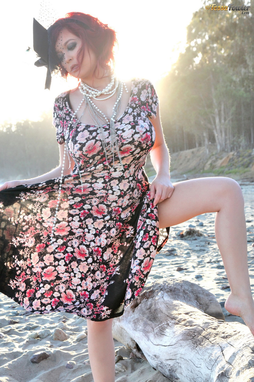 Tessa Fowler Strips on the Beach