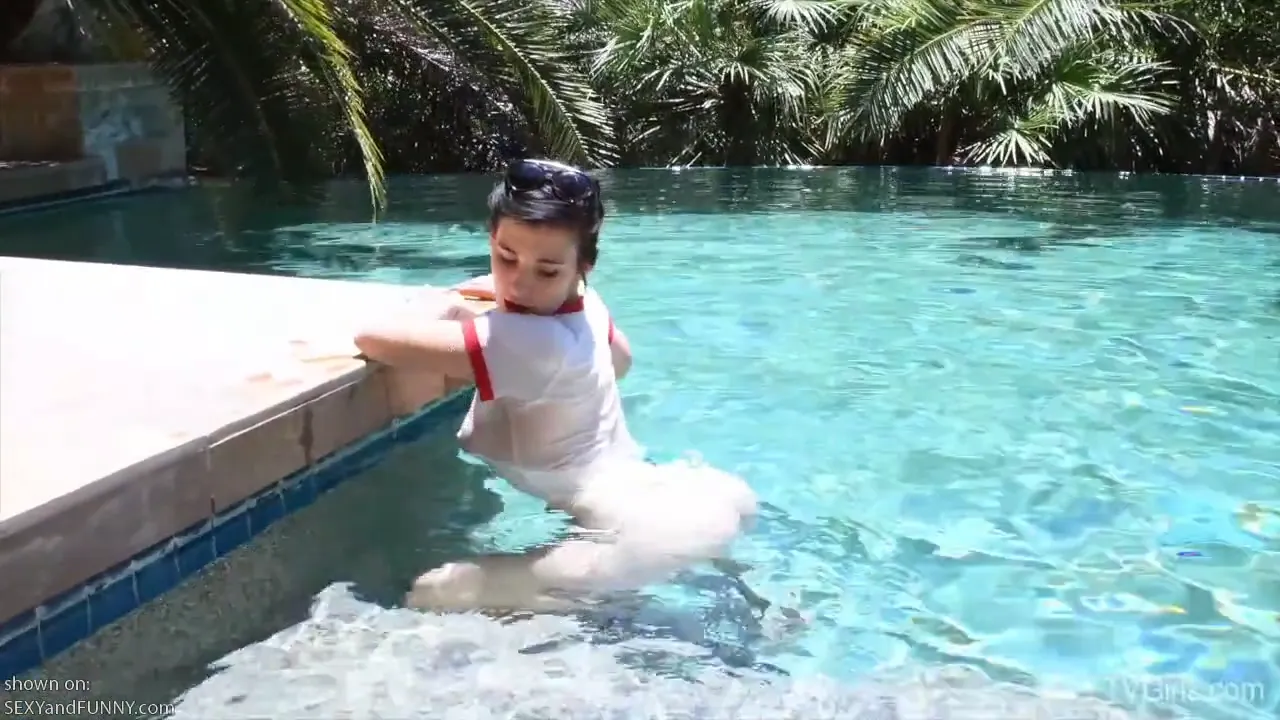 Bella Bouncing in a Wet T-Shirt