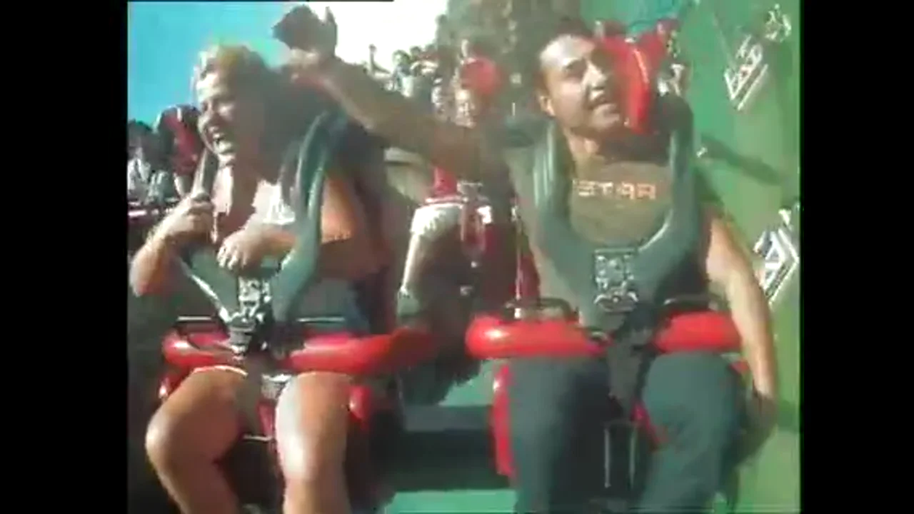 Boobs Fall Out on Roller Coaster