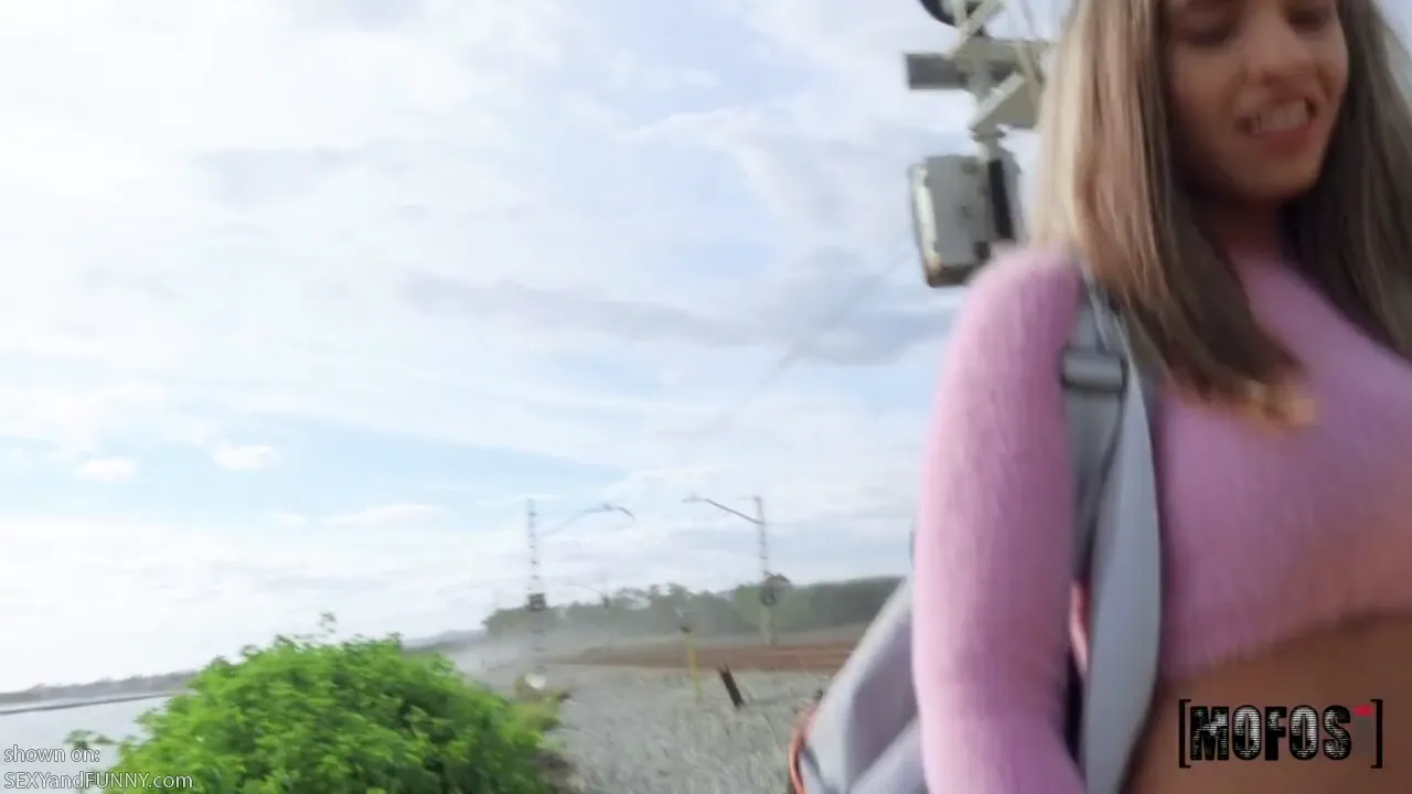 Briana Hiding from Passing Trains