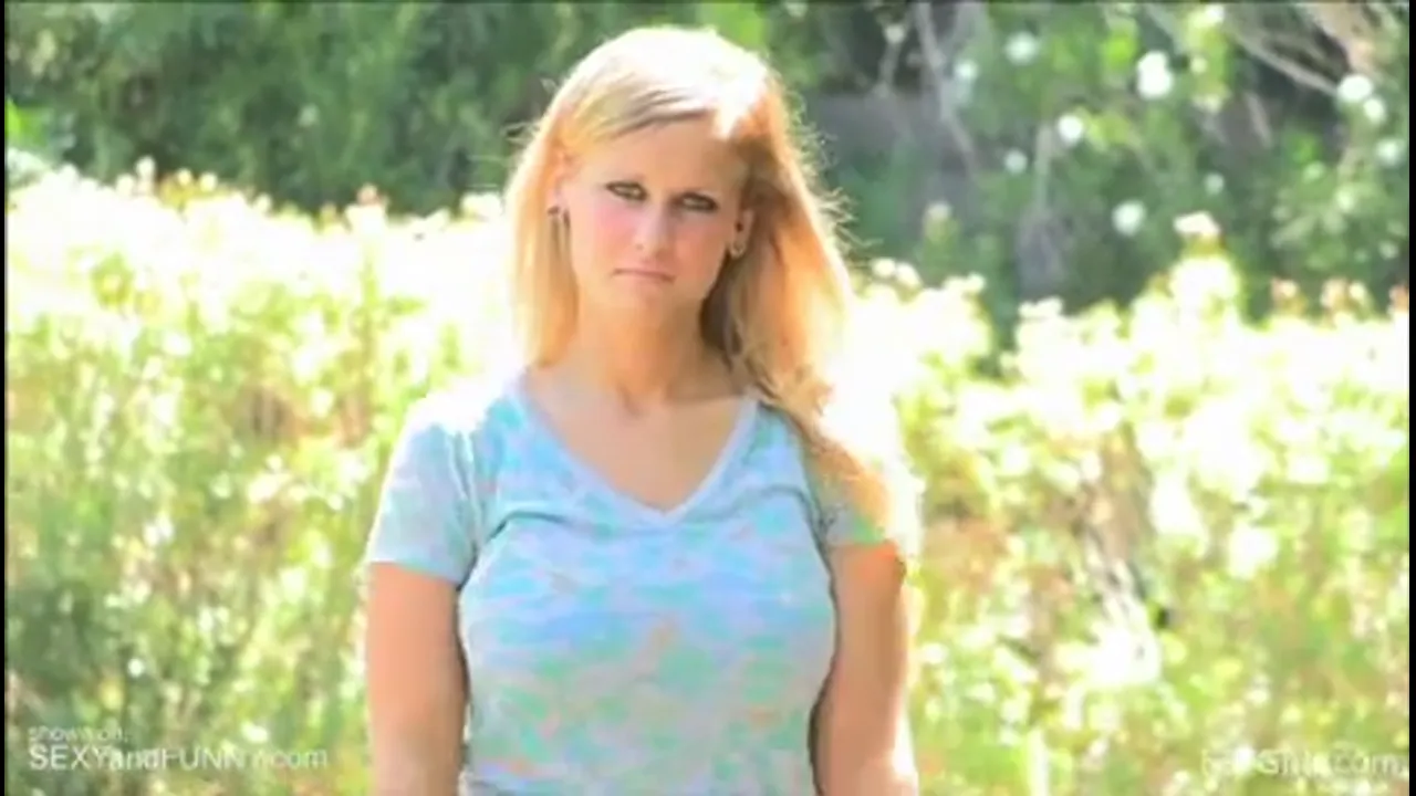 Busty Alice Enjoys her Boobs