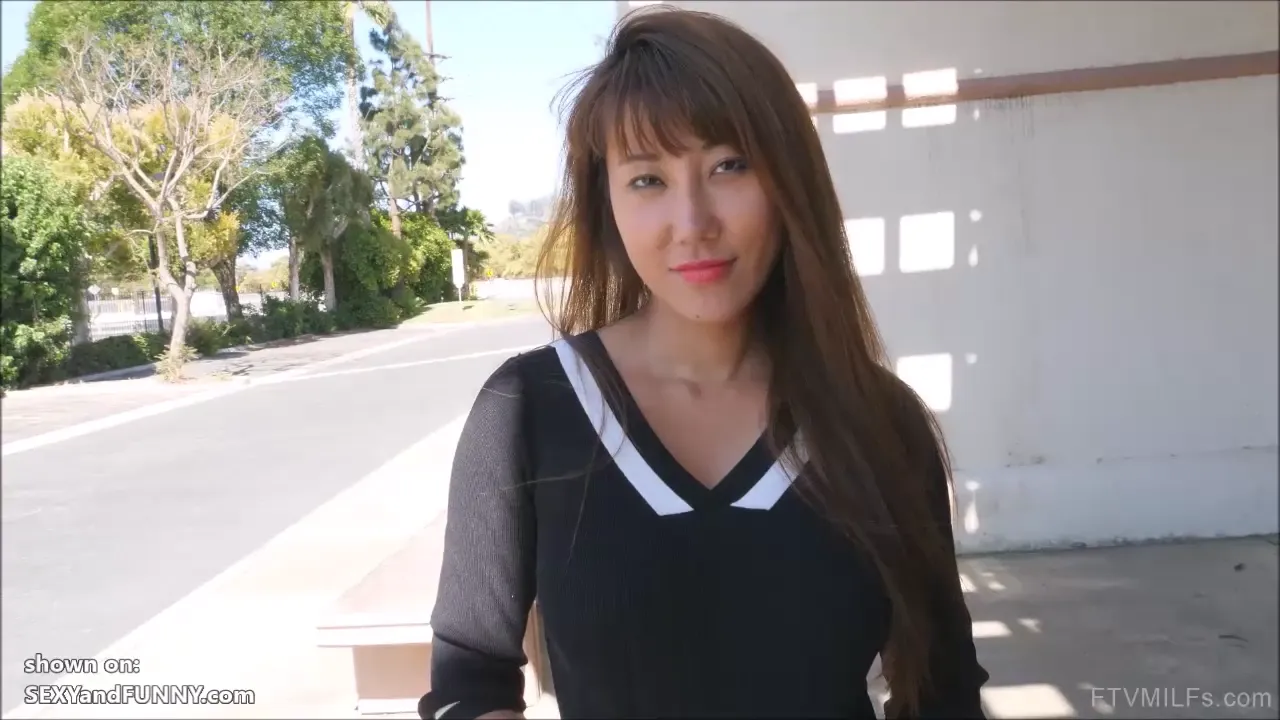 Busty Asian MILF Gets her Boobs Out on the Street