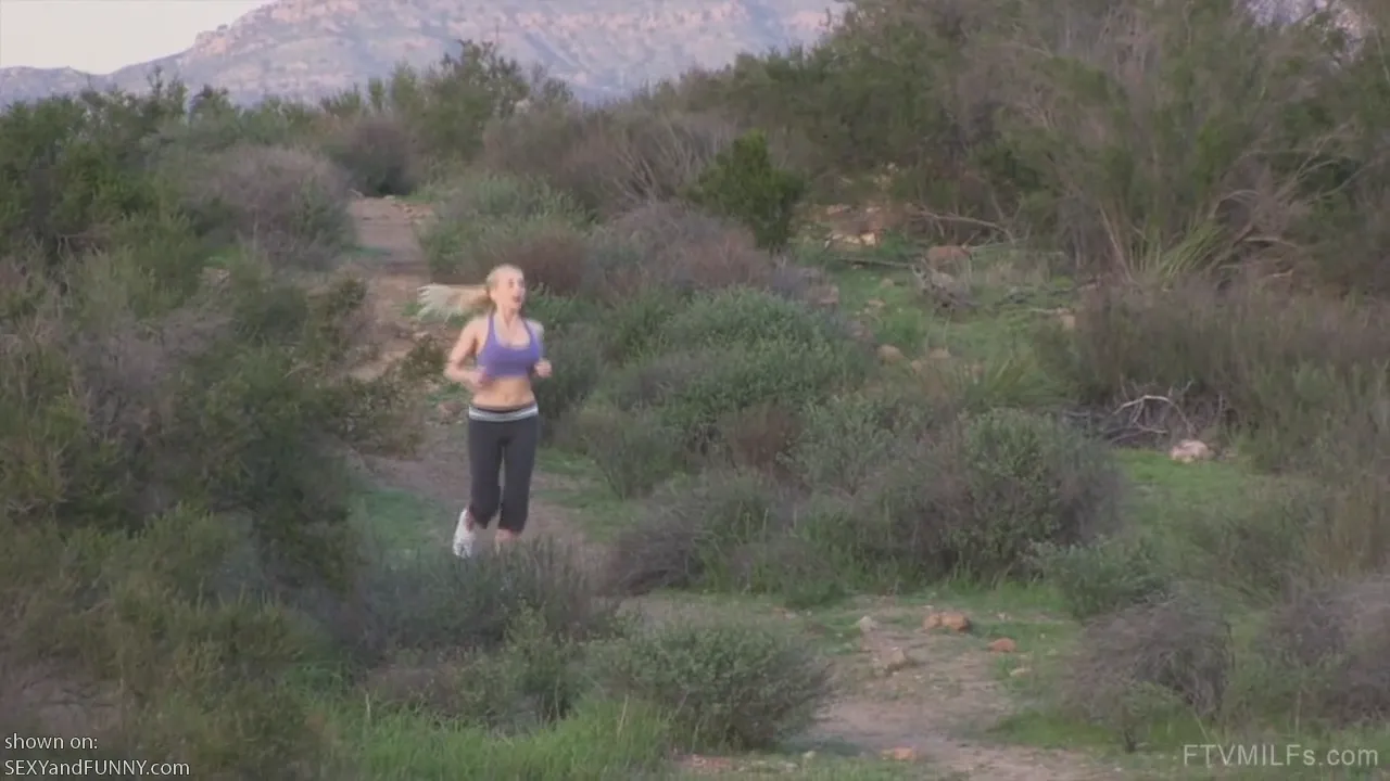 Christie Likes Jogging Topless