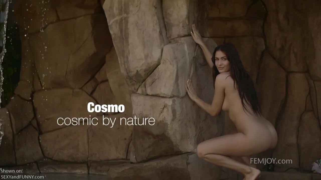 Cosmo Under a Waterfall