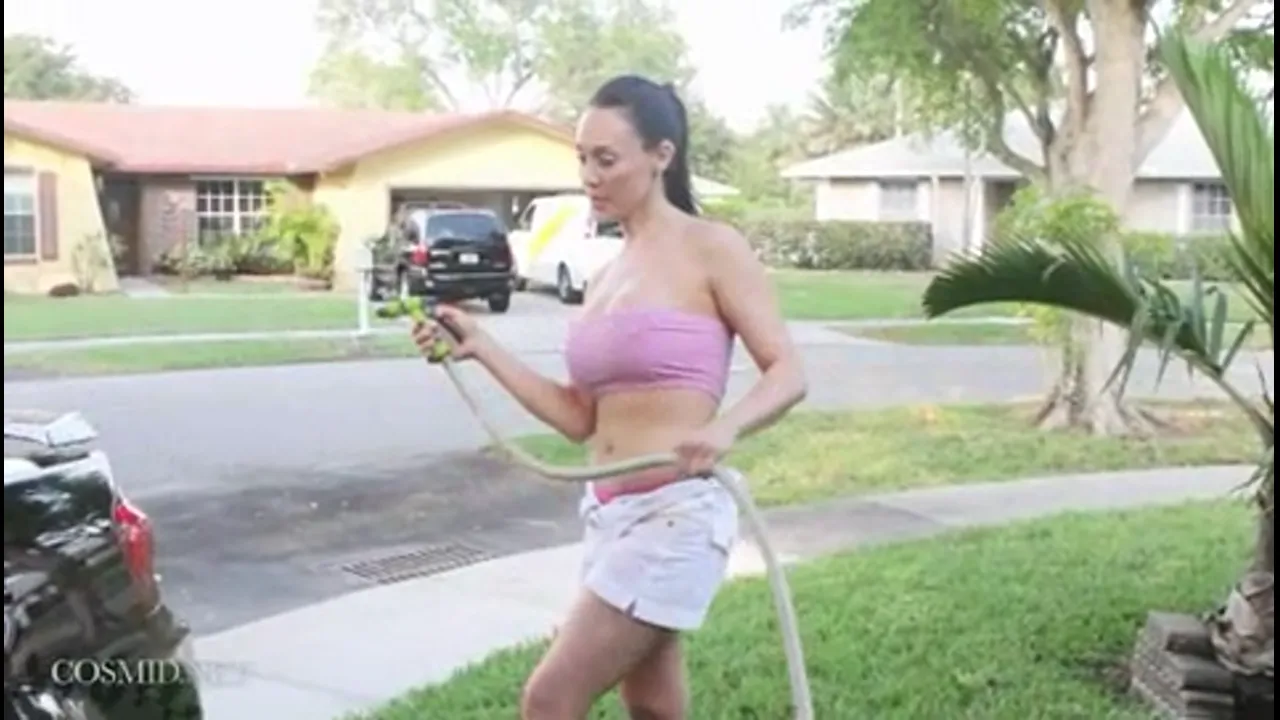 Cristal Gets Naked Washing a Car