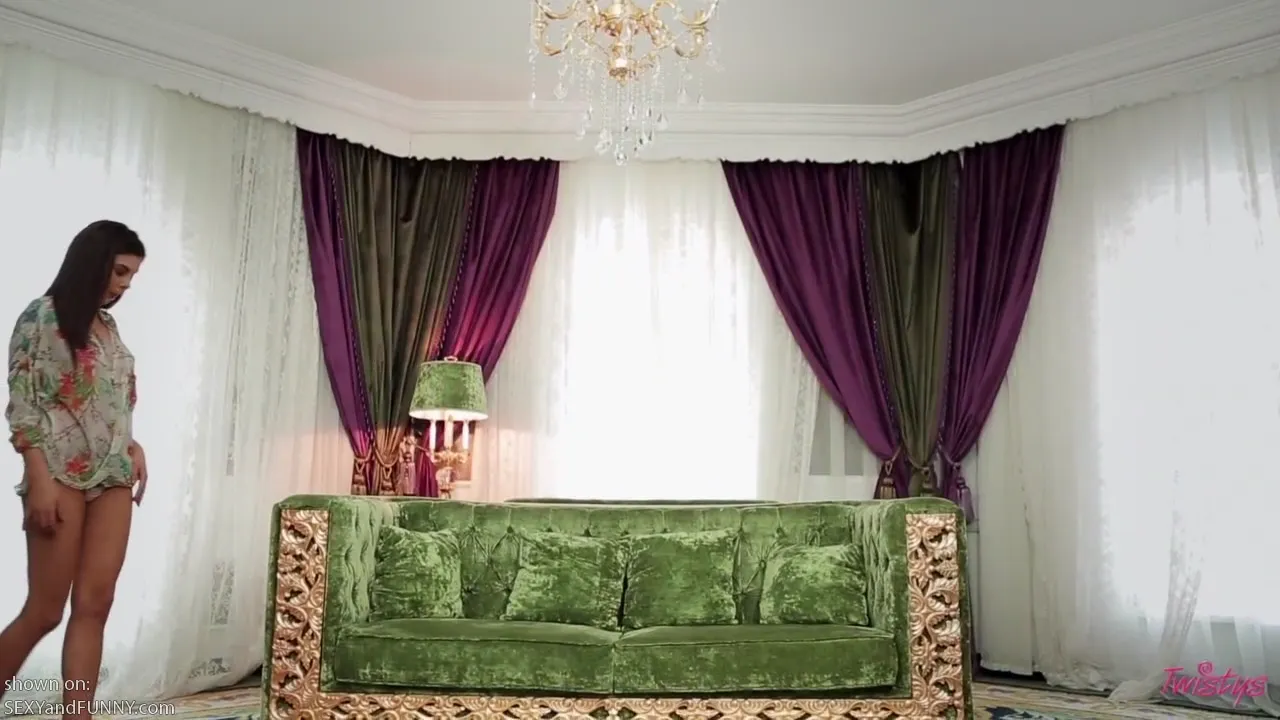 Dakota on a Velvety Green Couch