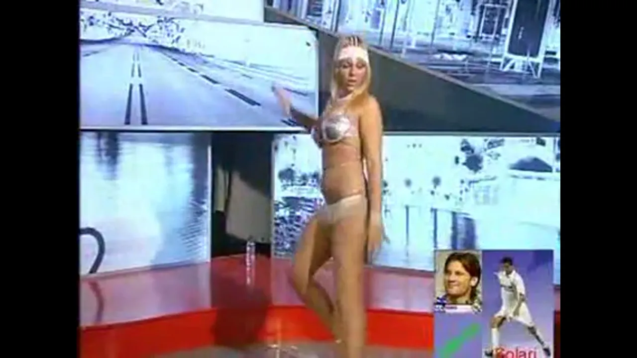 Daniela Blume Strips on TV Again (1)