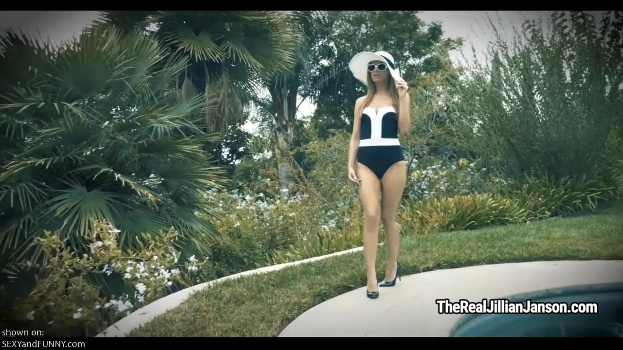 Jillian Janson Lounging by the Pool