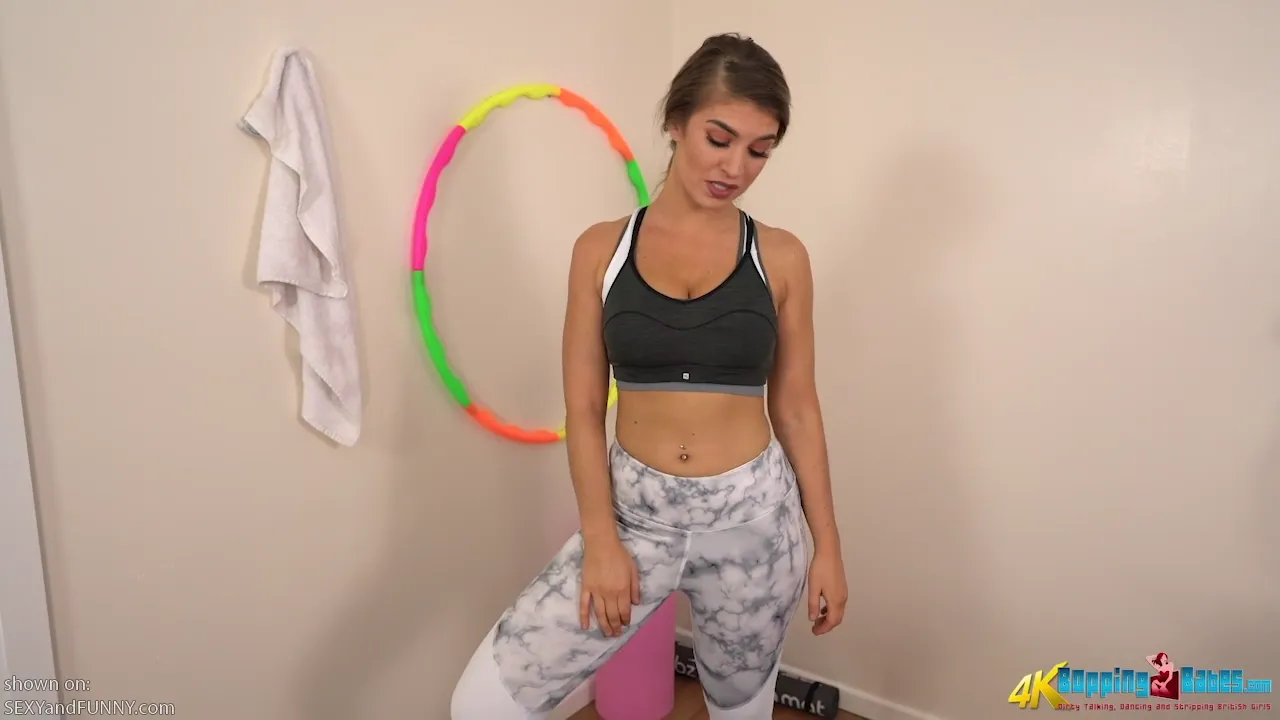 Katie Stripping on a Trampoline