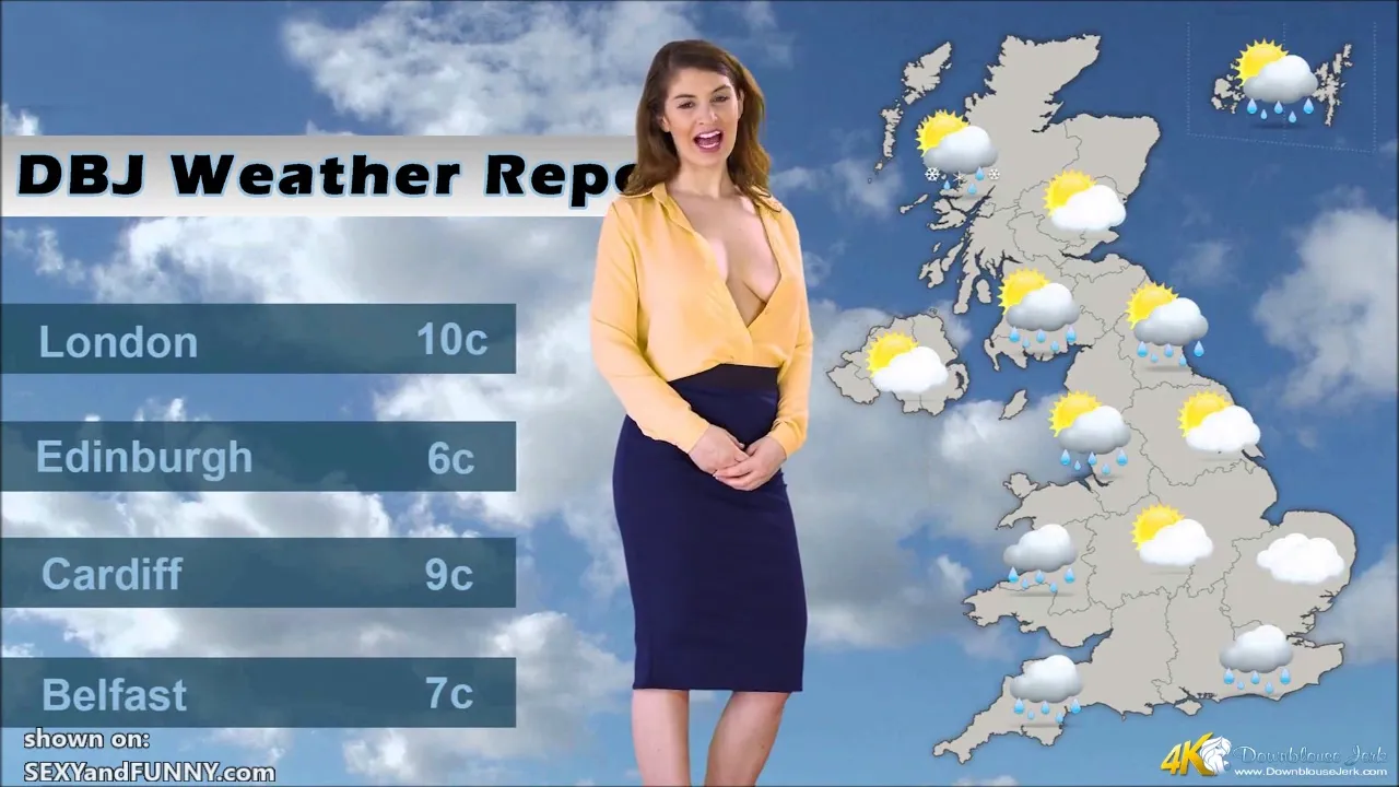 Katie’s Weather Forecast: Cleavage with a Chance of Nip Slips!
