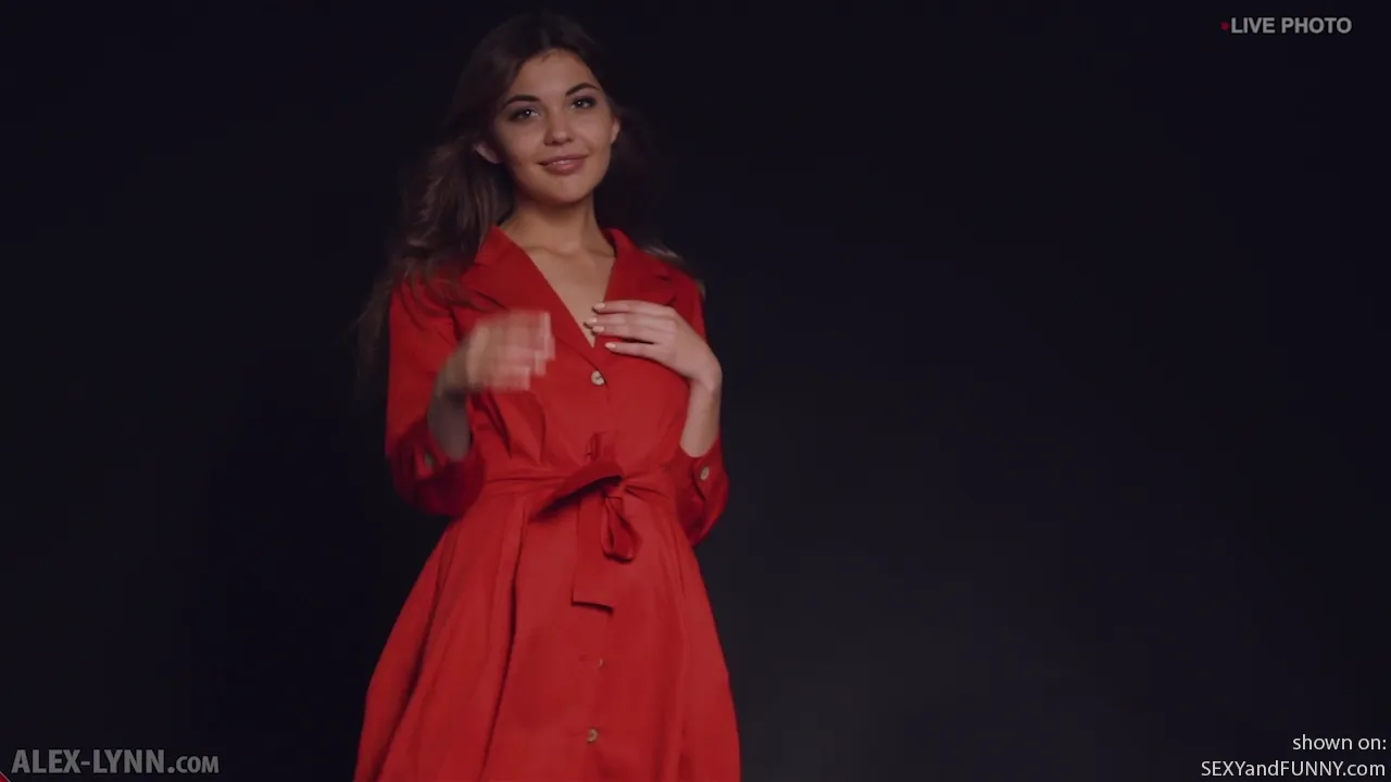 Monika in Red in the Studio