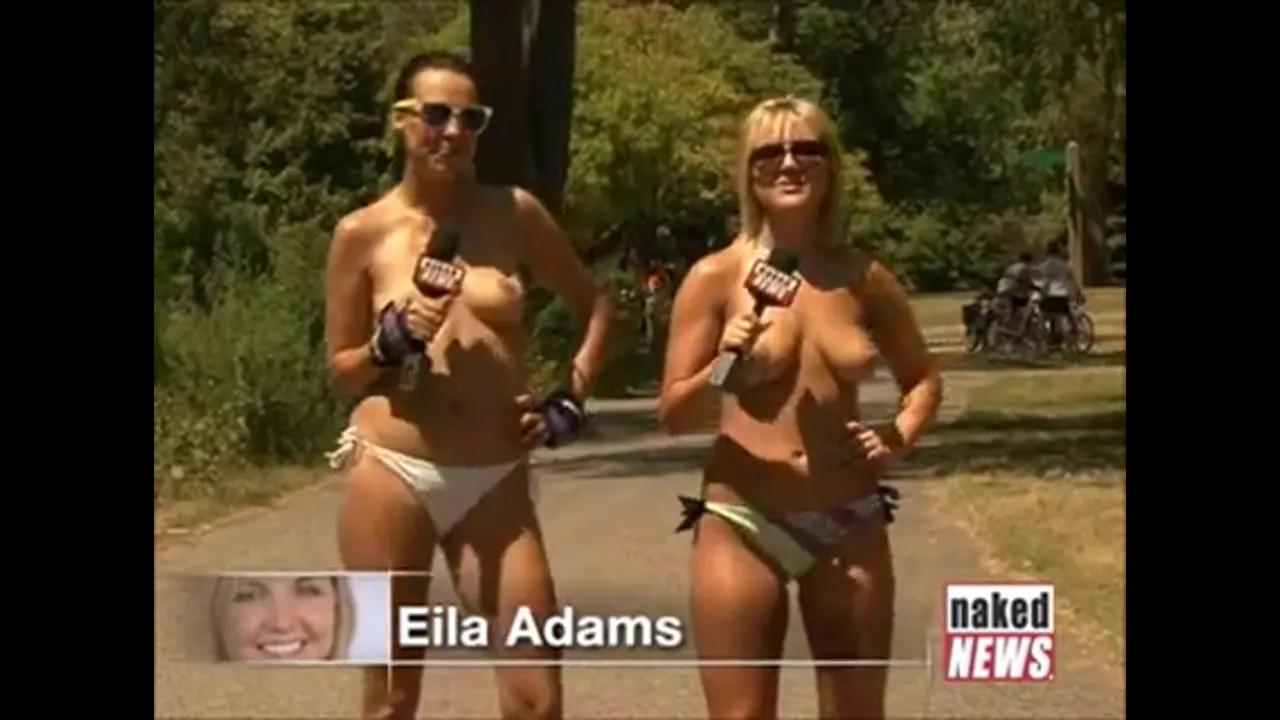 Topless Rollerblading on NakedNews!